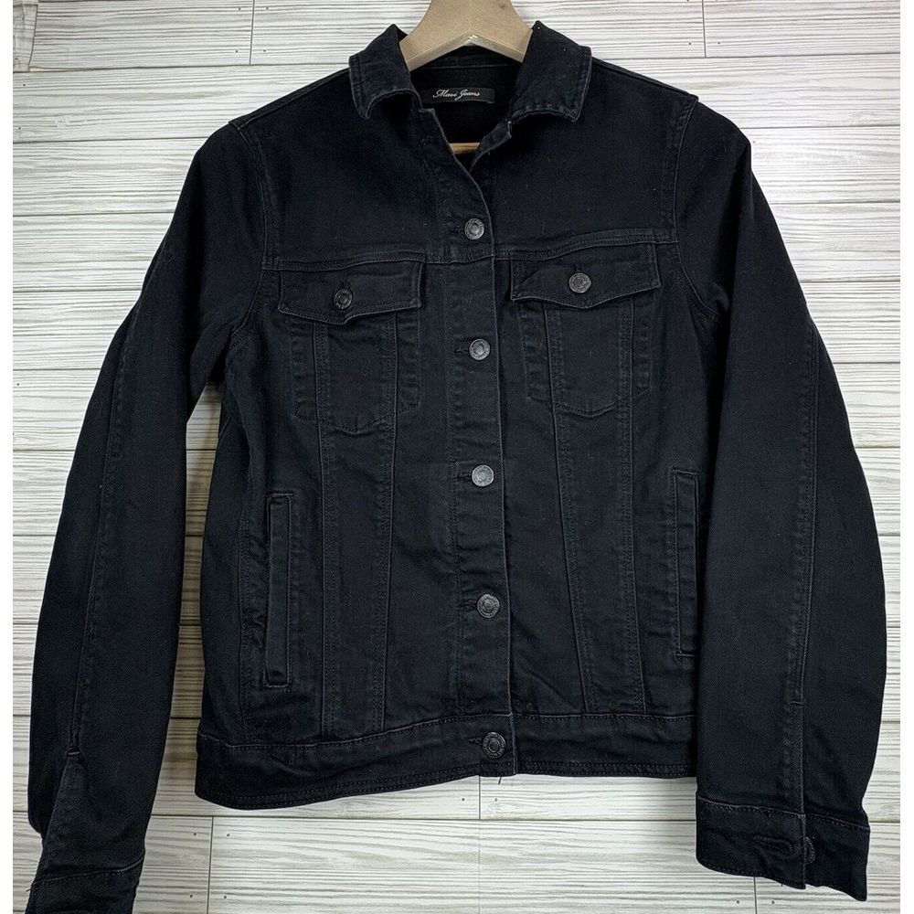 Mavi Jeans Women's Denim Indigo Move Jacket Wash Black Size Small Button Up